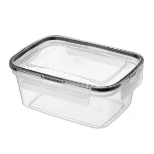 Контейнер для продуктов герметичный прямоугольный 1,3л с защелками (бесцветный)