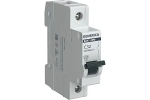 Выключатель авт. мод. 1п С ВА47-29 32А 4.5кА х-ка С GENERICA ИЭК MVA25-1-032-C