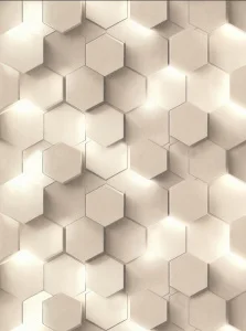 Обои горячего тиснения Аспект 10,05х1,06м Гексагон декор коричневый бежевый 70669-22 *1/6