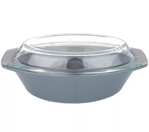 Форма для запекания с жаропрочной крышкой Agness 2,5л серая