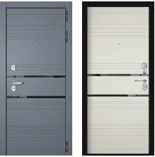 Дверь металлическая Сохо ФЛ 12 Карен софт кап/ФЛ 10 софт графит, муар черный 870 правая