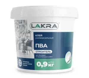 Клей ПВА Лакра cтроитель универсальный 0.9 кг