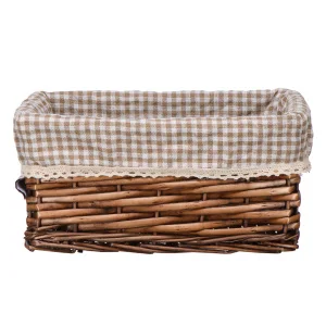 Корзина стеллажная "Плетенка", Д280 Ш190 В130, коричневая