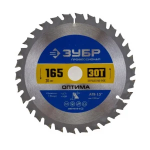 Диск пильный по дереву 165x20 мм 30 зубьев Профессионал ЗУБР Оптима 36903-165-20-30_z01 *1