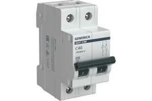 Выключатель авт. мод. 2п С ВА47-29 40А 4.5кА х-ка С GENERICA ИЭК MVA25-2-040-C