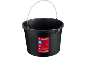 ЗУБР  16 л, ударопрочный пластик, с носиком, строительное ведро (06093-16)