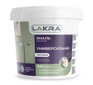 Эмаль акриловая Лакра 0008107 белый матовая 0,9кг