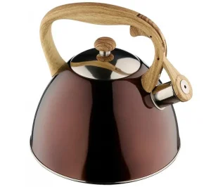 Чайник Катунь 2,5л со свистком индукция шоколад ручка soft-touch бежевая КТ-143 *1