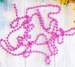 Бусы на ёлку 2,7 м "Шарики" d-7 мм, малиновый 2371361