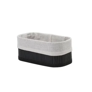 Корзина стеллажная "Бамбук", Д200 Ш100 В80, чёрный, белый Shan-19S