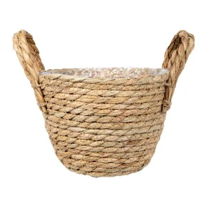 Кашпо плетеное "Кения" круглое с ручками 155х155х135мм натуральный Lishan-09 XS *1