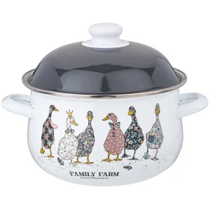Кастрюля Agness Эмалированная С Эмал.Крышкой Серия "Family Farm", 2.8 Л, 20*12 См