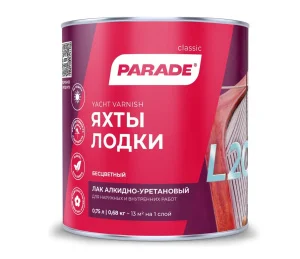 Лак алкидно-уретановый яхтный глянцевый 0,75 л PARADE L-20 0006106 *1/6