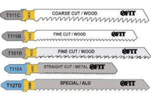 Набор пилок для лобзика по дереву и металлу 1х T111C T119B T101B T118A T127D уп-5шт Fit 41008 *1