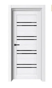 Дверь межкомнатная SunDoors 1 700х2000мм Белый бланко черное стекло