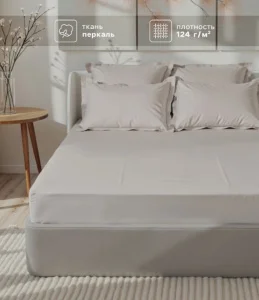 Простыня на резинке "Этель" Ivory 140*200+30 см , 100% хлопок, перкаль (300 нитей) 10682975