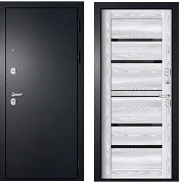 Дверь металлическая Tepla2 Букле черный/панель царга 18мм ривьера айс 860 правая