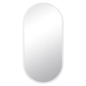 Зеркало интерьерное настенное в овальном корпусе из металла 80х40см белый Рубин 8046-Z2 *1
