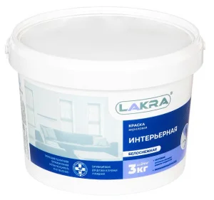 Краска ВД интерьерная Лакра 3 кг 1упак=6шт
