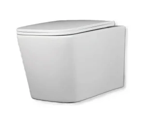 Унитаз подвесной белый, безободковый TORNADO, тонкое сиденье дюропласт микролифт, soft close IBERICA BLANCA, TOLEDO ALTO, IB.TLA.234.1B1