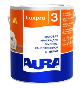 Краска AURA "Luxpro 3" интерьерная влагостойкая для стен и потолков 0,9л