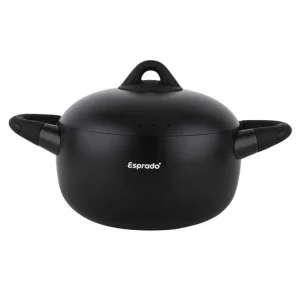 Кастрюля с крышкой 4л 22х11,5см черная алюминий АП индукция Bola Esprado BOLT22BE101 *1