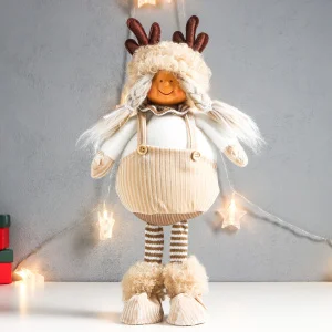 Кукла интерьерная "Девчонка пухлая в шапке с рожками" 43х20х11 см   7575299