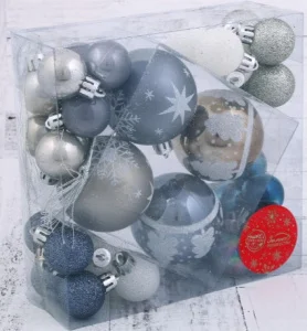 Набор шаров пластик d-3 см, d-6 см, 32 шт "Морозное утро"   4942097