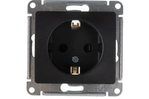 Розетка 1-м СП "Glossa" 1мод. 16А IP20 с заземл. защ. шторки механизм антрацит SE GSL000745