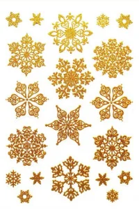 Наклейка Декоретто Золотистые снежинки NO 1002