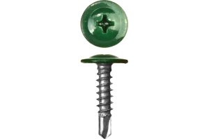 Саморез с прессшайбой, сверло, для крепления металла RAL6005 4,2х19 уп. - 20 шт. SteelRex