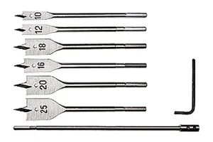 Набор сверл перовых по дереву, 10-12-16-18-20-25 мм, 6 шт., удлинитель 300 мм// Matrix 70406 *1/20