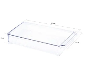 Органайзер для холодильника 20х30х5см с крышкой прозрачный М 1586 *1