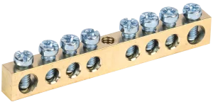 Шина PEN "земля-ноль" 6х9мм 8/1 (8групп/крепеж по центру) YNN10-08-100 IEK