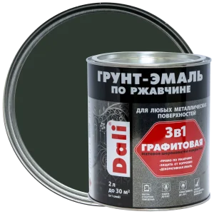 Грунт-эмаль по ржавчине графитовая DALI зеленый 2л