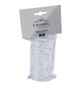 Набор колец для штор из пластика прозрачные с системой открывания CLICK (упак. 12 шт) 75007 (Санакс)