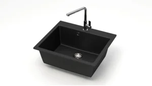Мойка иск. камень черная матовая 595x515x215мм 44/Q4 (Agata)
