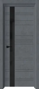 Дверь межкомнатная ДвериГУД Торонто-2 800х2000мм Бетон графит Лакобель черная