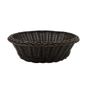 Корзина настольная круглая "Полиротанг", Д250 Ш250 В70, коричневый Zong-08