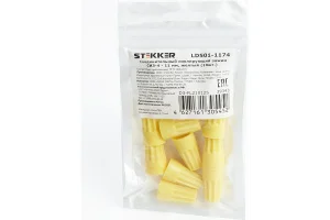 Соединительный изолирующий зажим СИЗ-4 - 11мм желтый упак 10шт LD501-1174 STEKKER *1