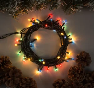 Гирлянда «Нить» 3.5 м, IP20 тёмная нить 50 ламп свечение мульти 8 режимов 220 В 670992 *1