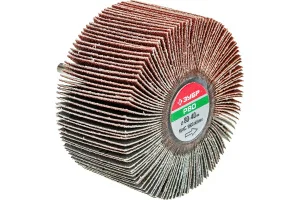 Круг шлифовальный лепестковый d 80x40мм, P80, на шпильке d 6мм Зубр Профессионал 36604-080 *1