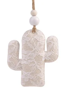 Украшение новогоднее подвесное Ажурный кактус из хлопчатобумажной ткани 7,5x1,5x8,5см 80208 *1