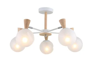 Светильник потолочный LV 9380/5 Орша Белый Е27 60W Ø570 H340мм