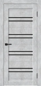 Полотно дверное Х21 бетон снежный/черное стекло *600