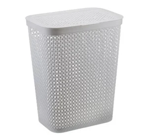 Корзина д/белья пласт 35л "Пирула" смоки М2614 (М-Пластика) *1