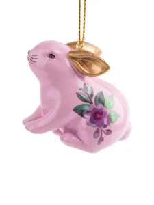 Украшение подвесное Заяц сереневый полирезина 7х6,5х3,5см арт.89277 *1