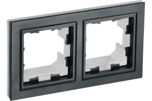 Рамка 2-м "Brite" РУ-2-БрЧ-44 IP44 черный IEK BR-M22-44-K02