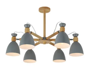 Светильник потолочный LV 9446/6 Лаура Серый/дерево Е27 60W Ø740 H480мм