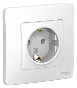 Розетка 1-м СП BLANCA 16А 250В без шторок с заземл. бел. SchE BLNRS001011
